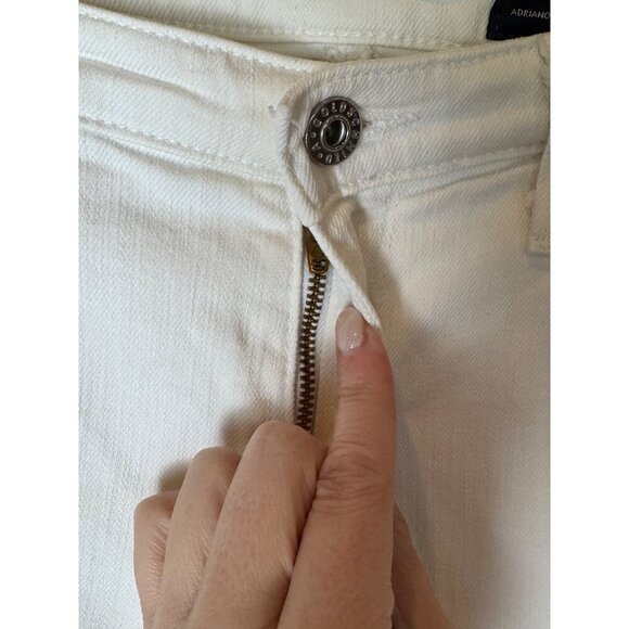 Adrianno Goldschmied Jeans Women 27 White The Prima Mid Rise Cigarette Ankle - Picture 7 of 12